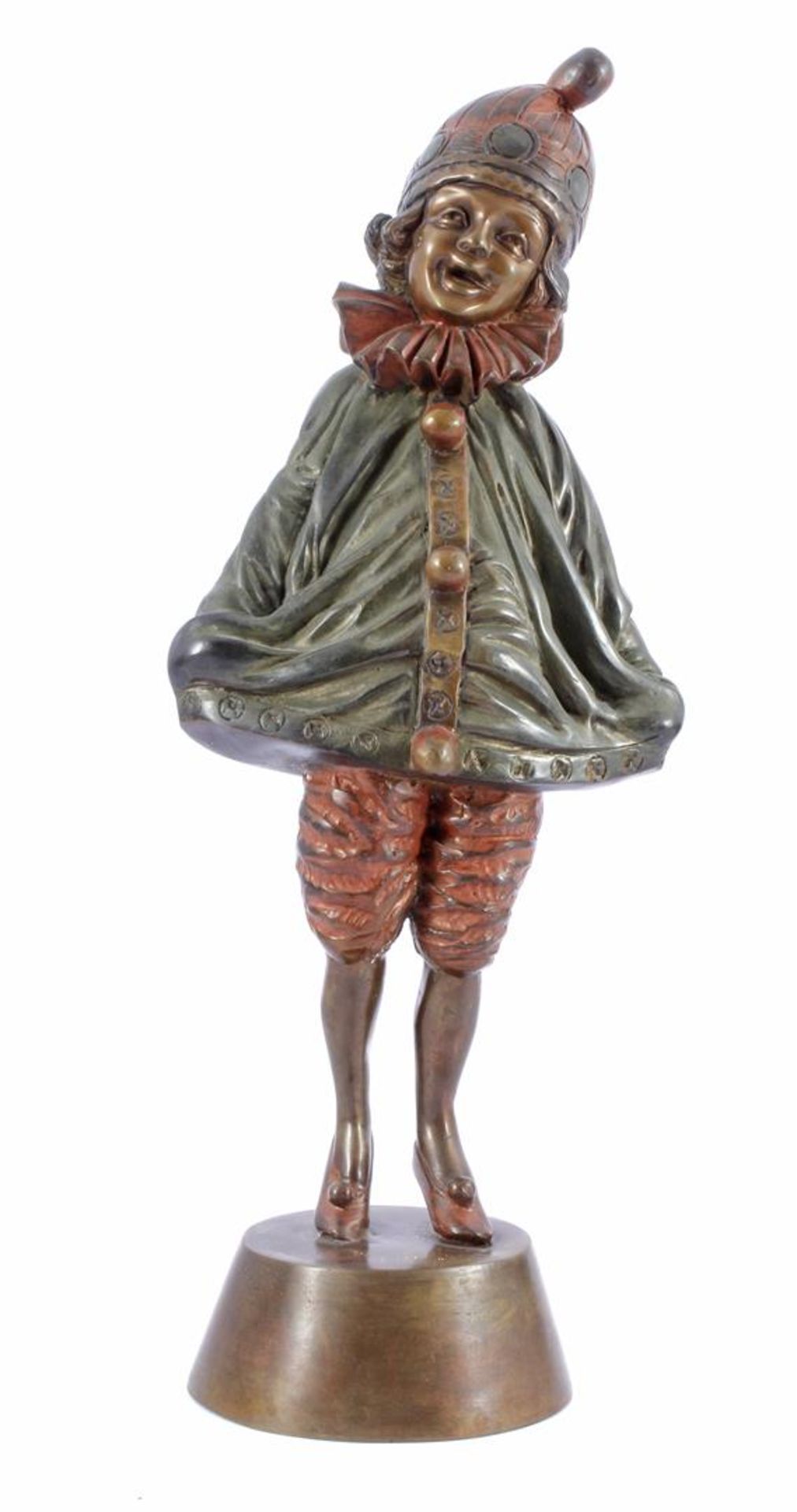 Bronze & nbsp; polychrome colored statue of a girl 59 cm high