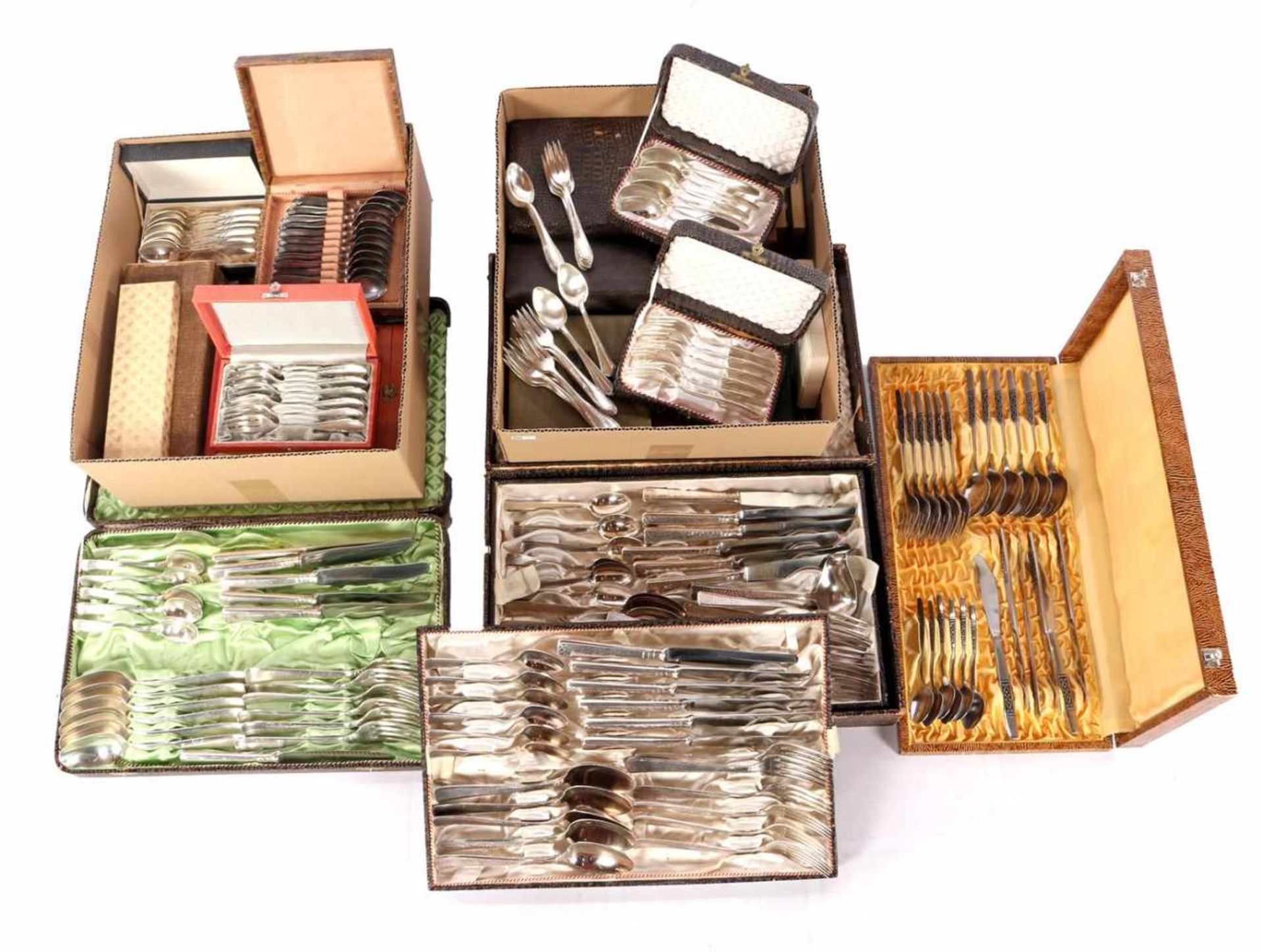 Buy various cutlery, plate and metal in original old boxes