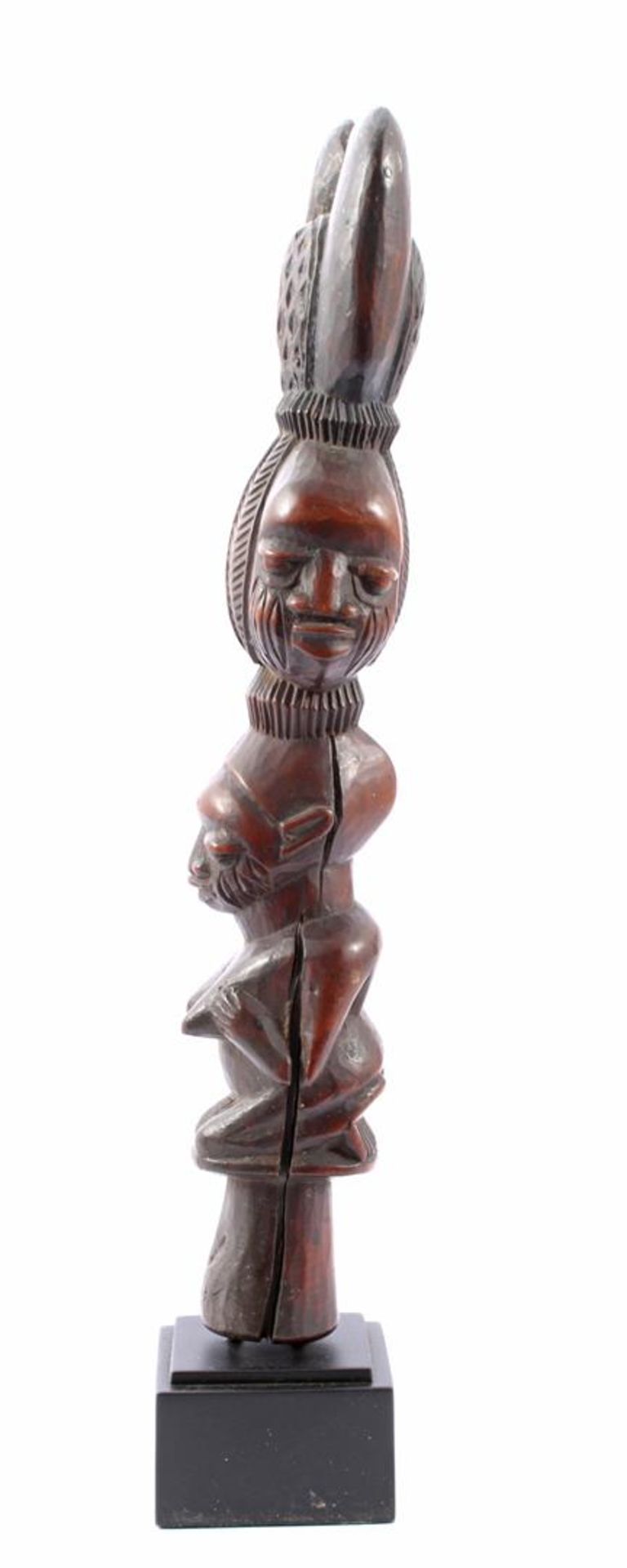 Wooden Django staff Yoruba Congo, on pedestal a total height of 38 cm - Bild 3 aus 4