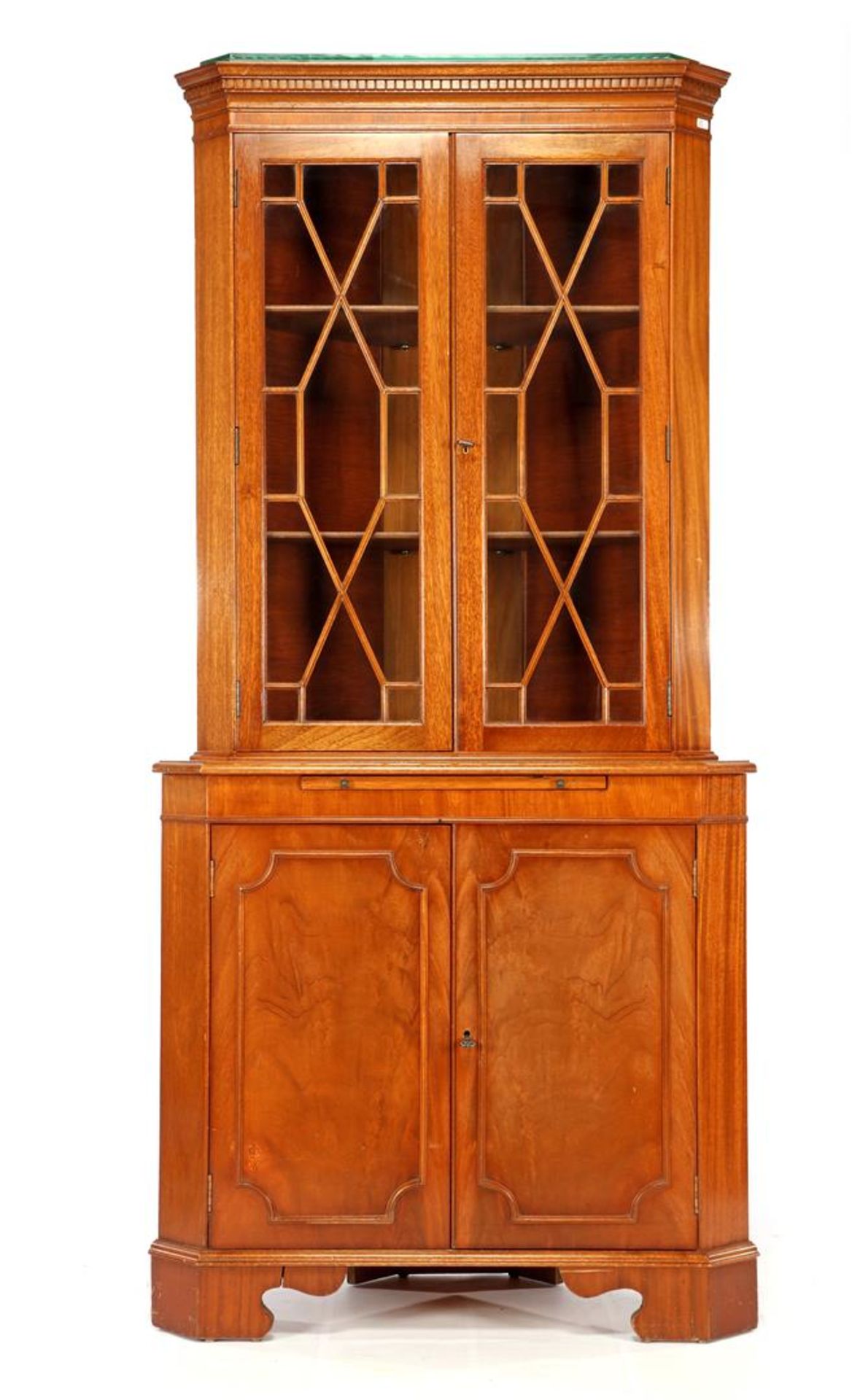 Walnut 4-door corner wardrobe with pull-out shelf 180 cm high, 87 cm wide, 43.5 cm deep