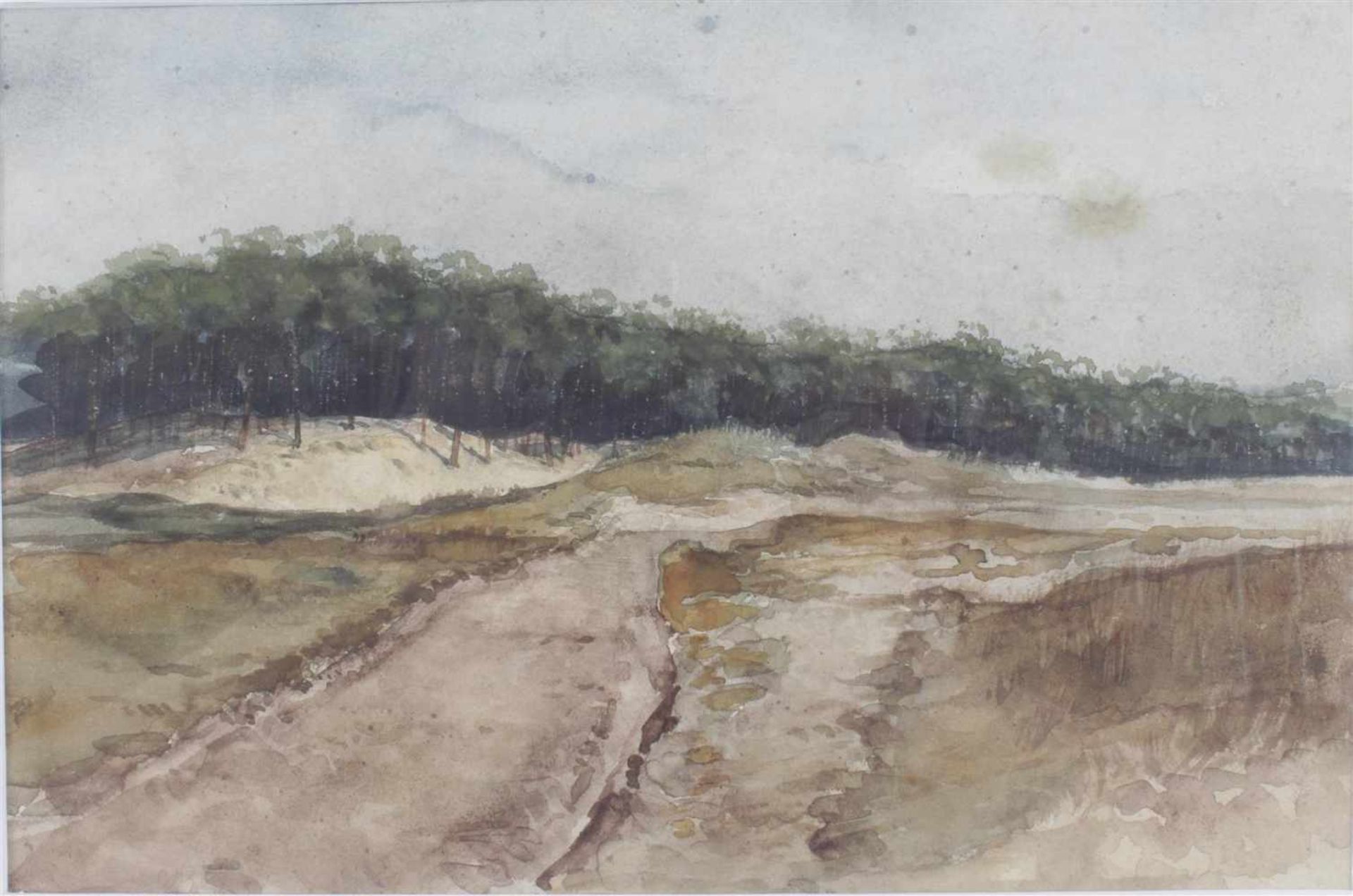 Anonymous, Dune Landscape, watercolor 14x22 cm (sticker on the reverse with name Jacob Marid) - Bild 2 aus 2