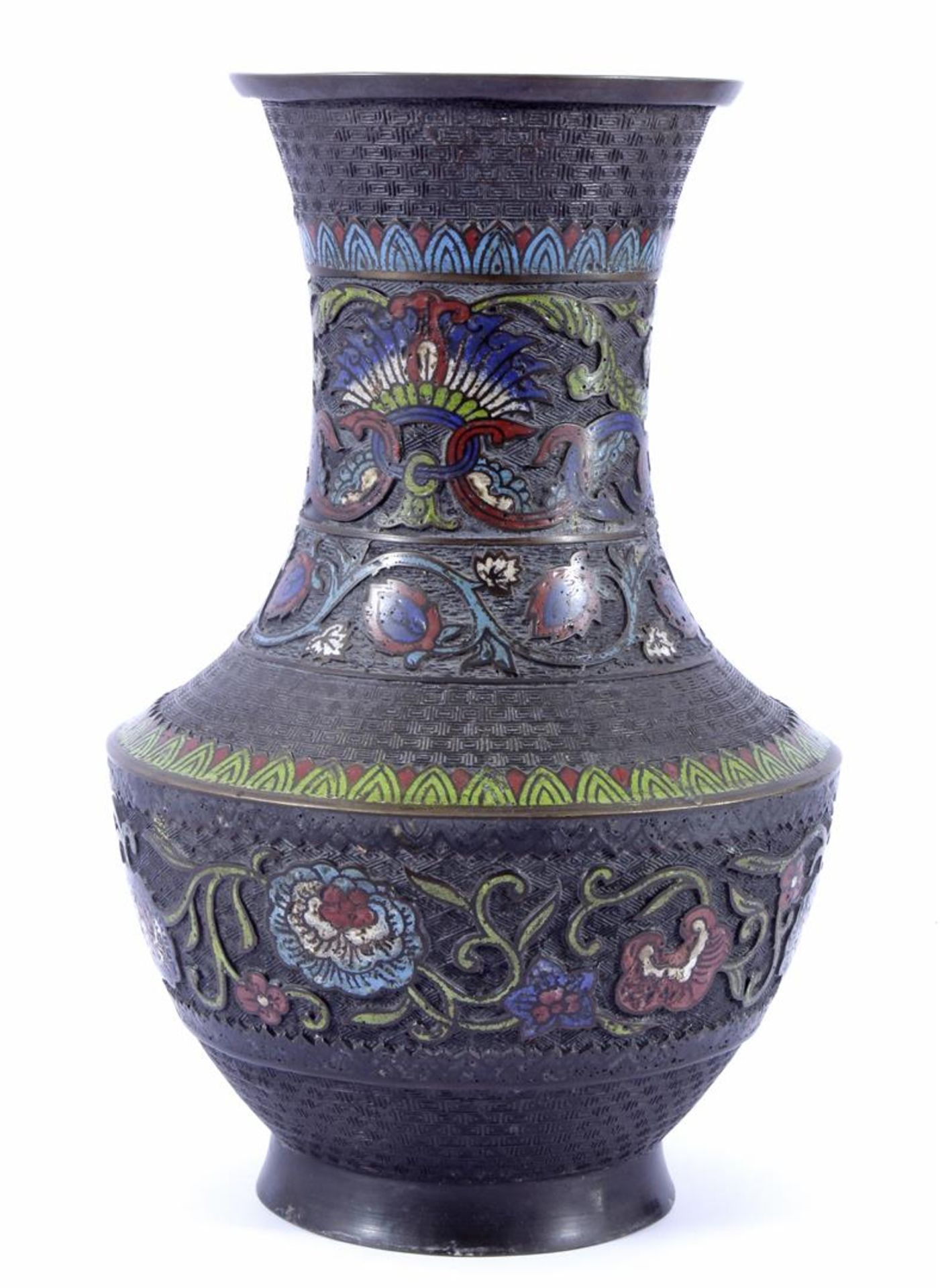 Cloisonne vase, approx. 1900, 38 cm high