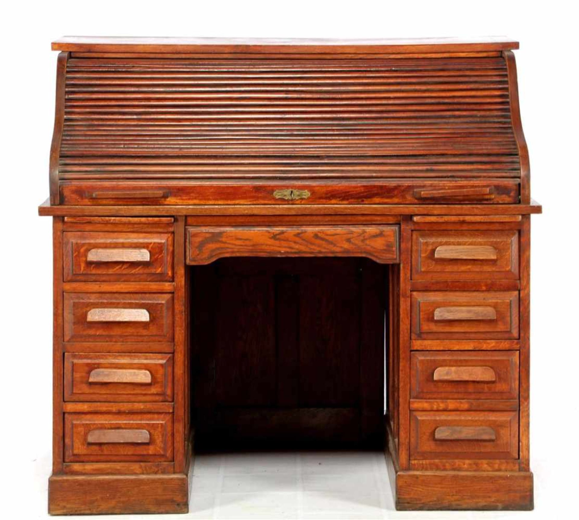 Dutch oak & nbsp; roller shutter desk 114.5 cm high, 122 cm wide and 75.5 cm deep - Bild 2 aus 2