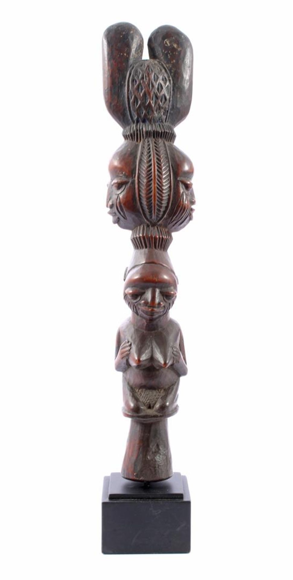 Wooden Django staff Yoruba Congo, on pedestal a total height of 38 cm - Bild 2 aus 4