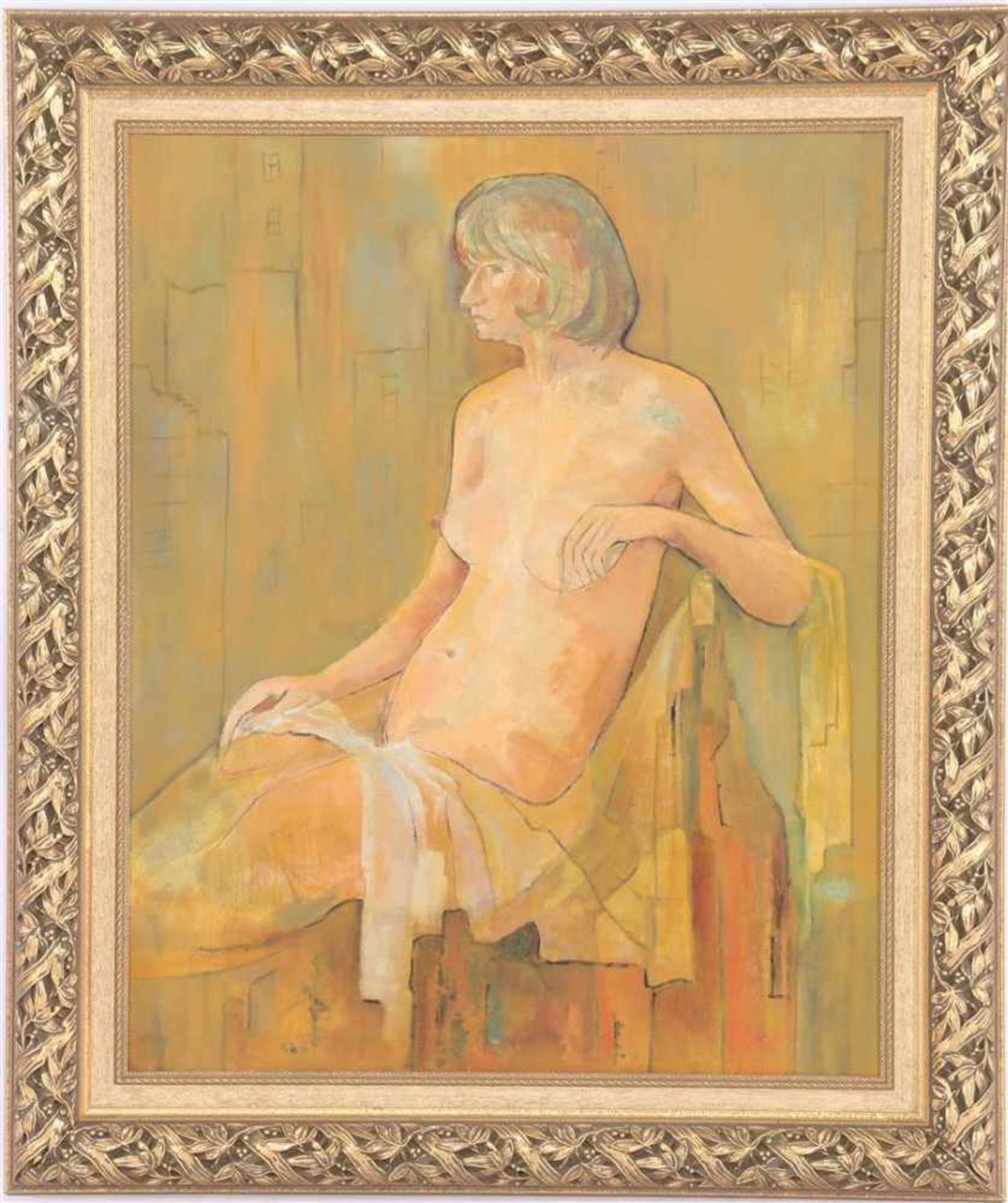 Signed A Melaerts, Posing nude, canvas dated 1976, 100x80 cm, outer size 124x104 cm