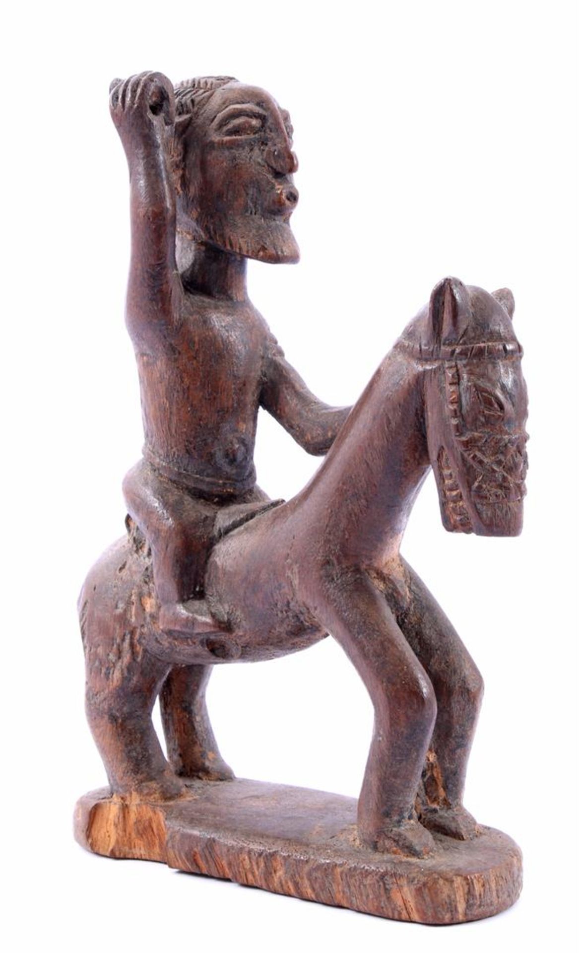 Wooden carved statue of a rider on horseback, Dogon Mali 232.5 cm high