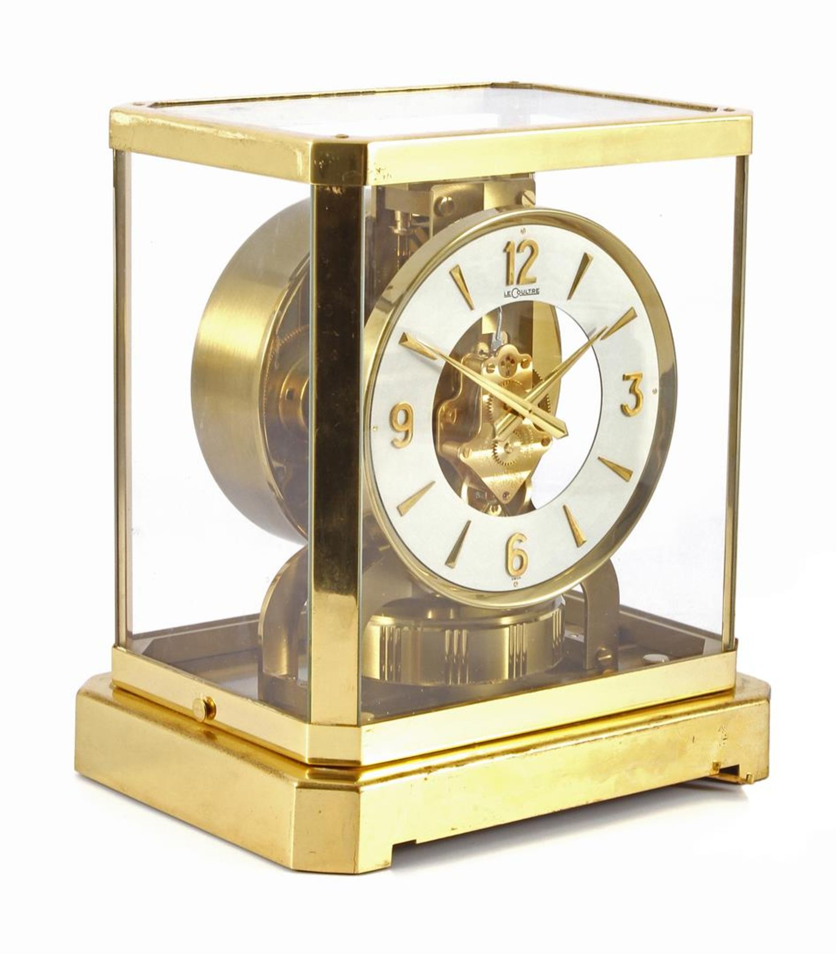 Jaeger and Le Coultre Atmos table clock, timepiece number 212357, late 1960s, 23.5 cm high, 21 cm