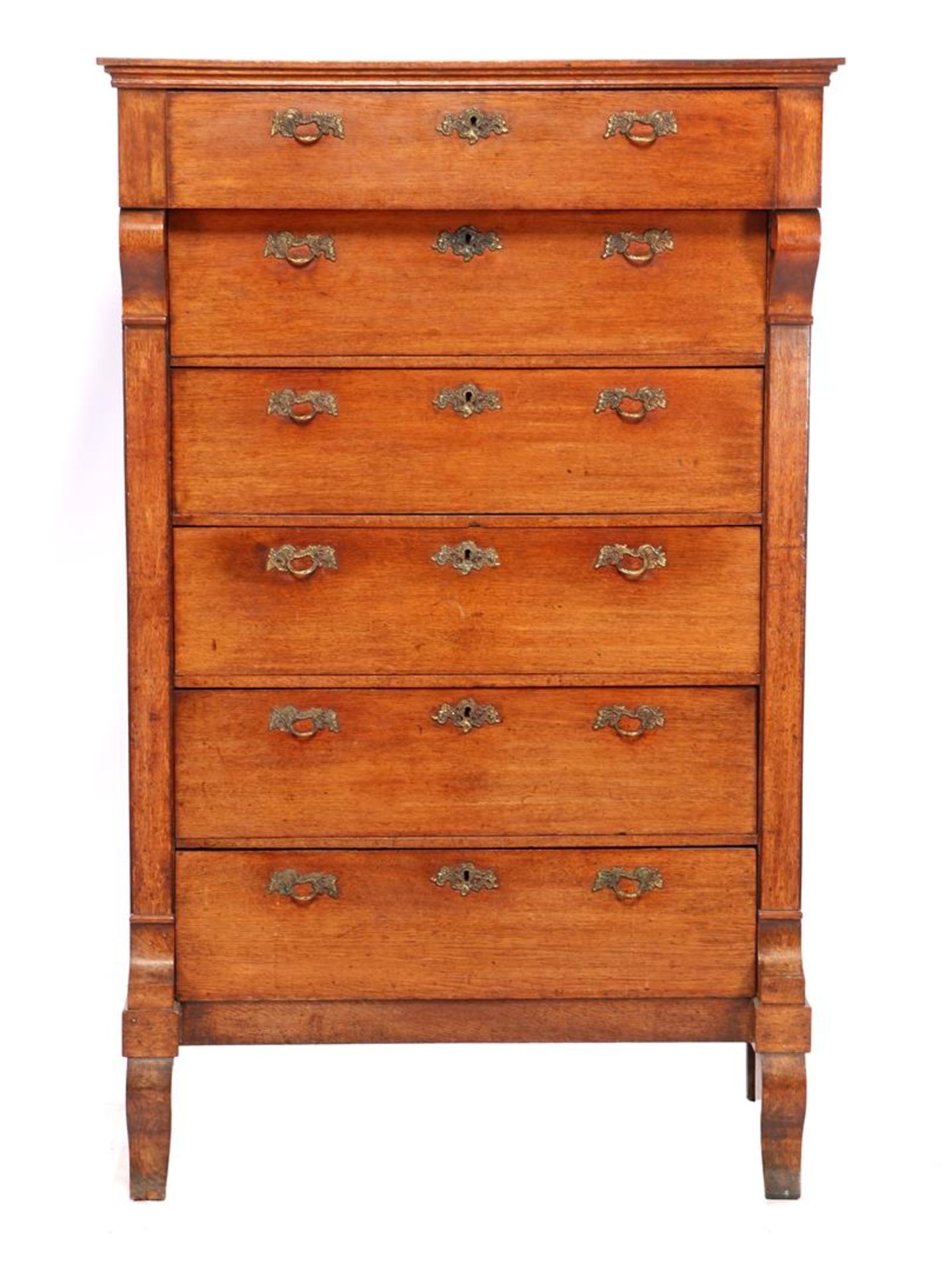 Oak 6-load chiffoniere, 19th century & nbsp; 155 cm high, 98 cm wide, 49 cm deep