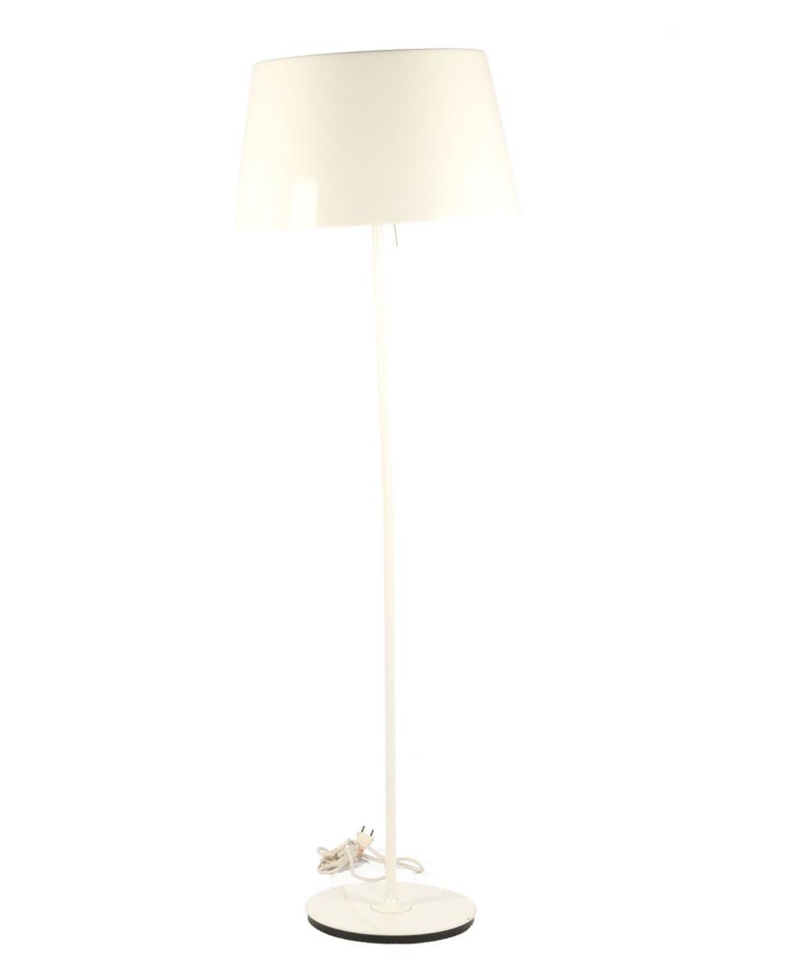 Metal white lacquered floor lamp 150 cm high