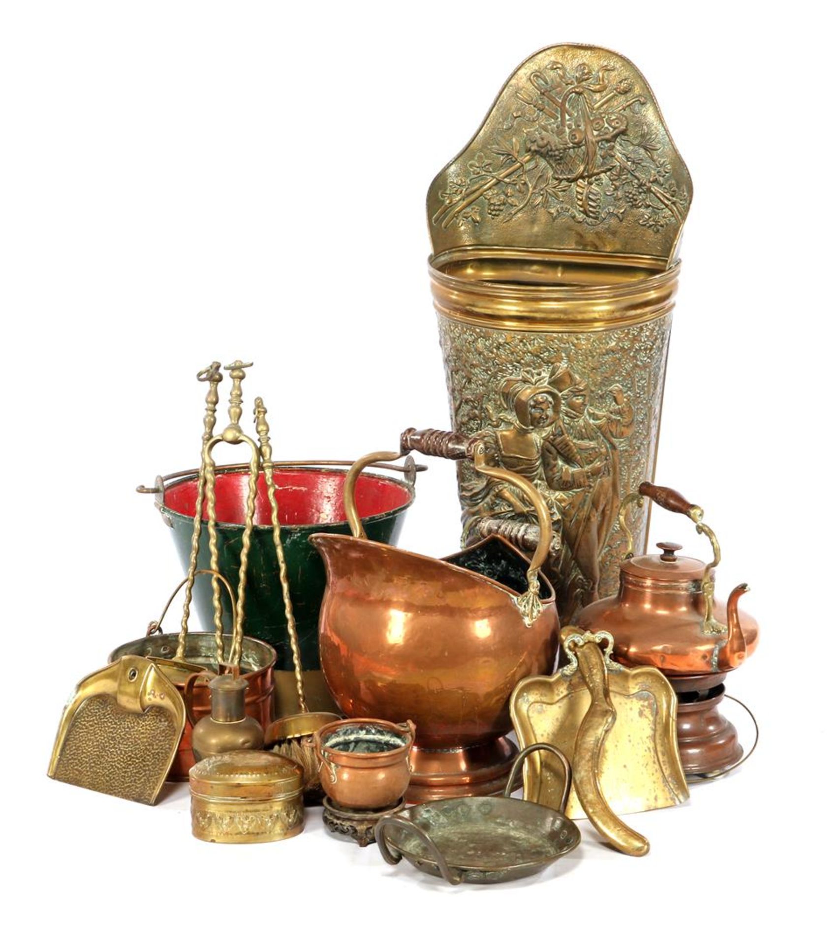 Buy various copperware including umbrella stand and old milk bucket