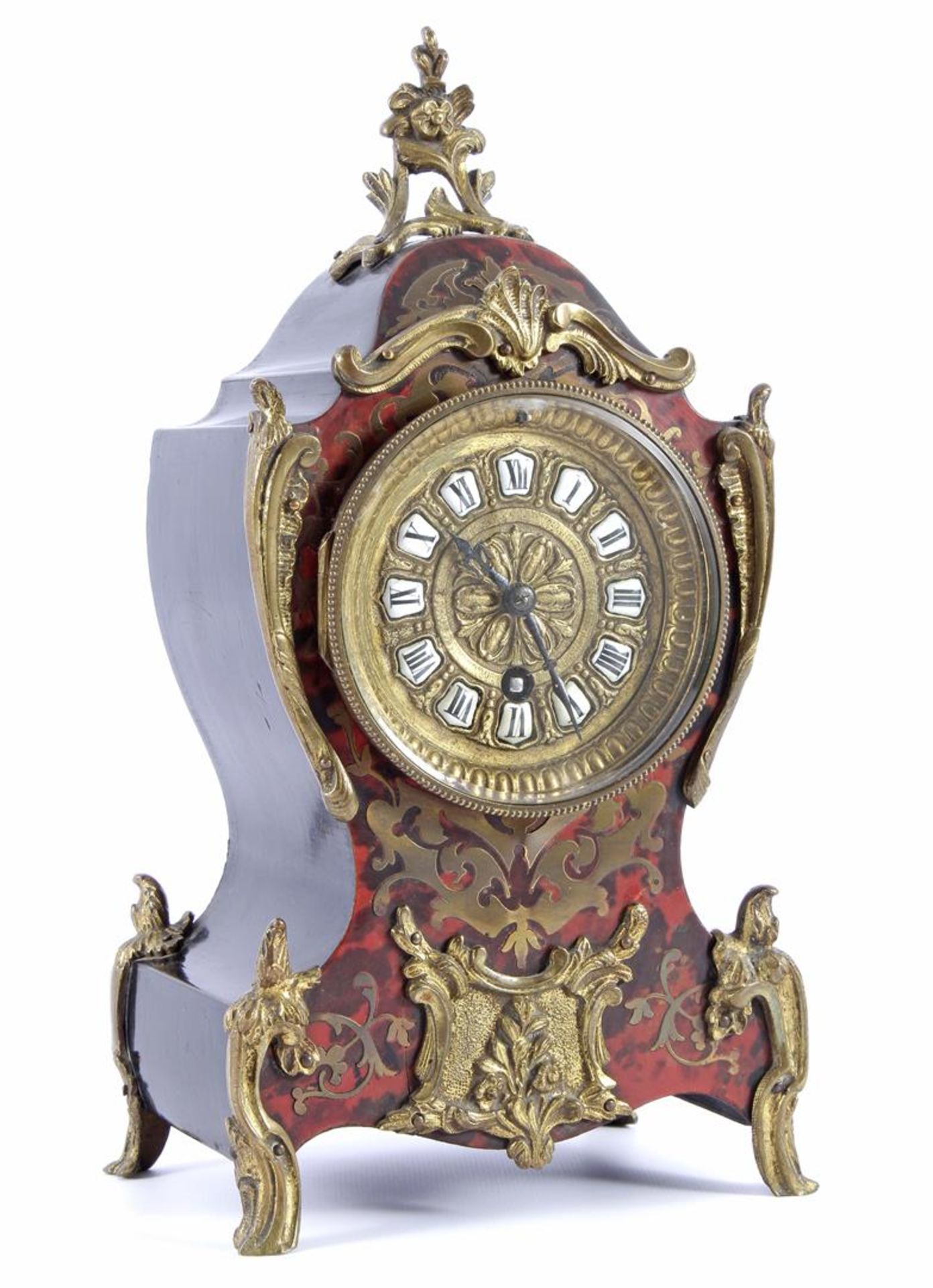French Louis Quinze style console clock with brass boulle inlay, timepiece marked Samuel Marti, 30