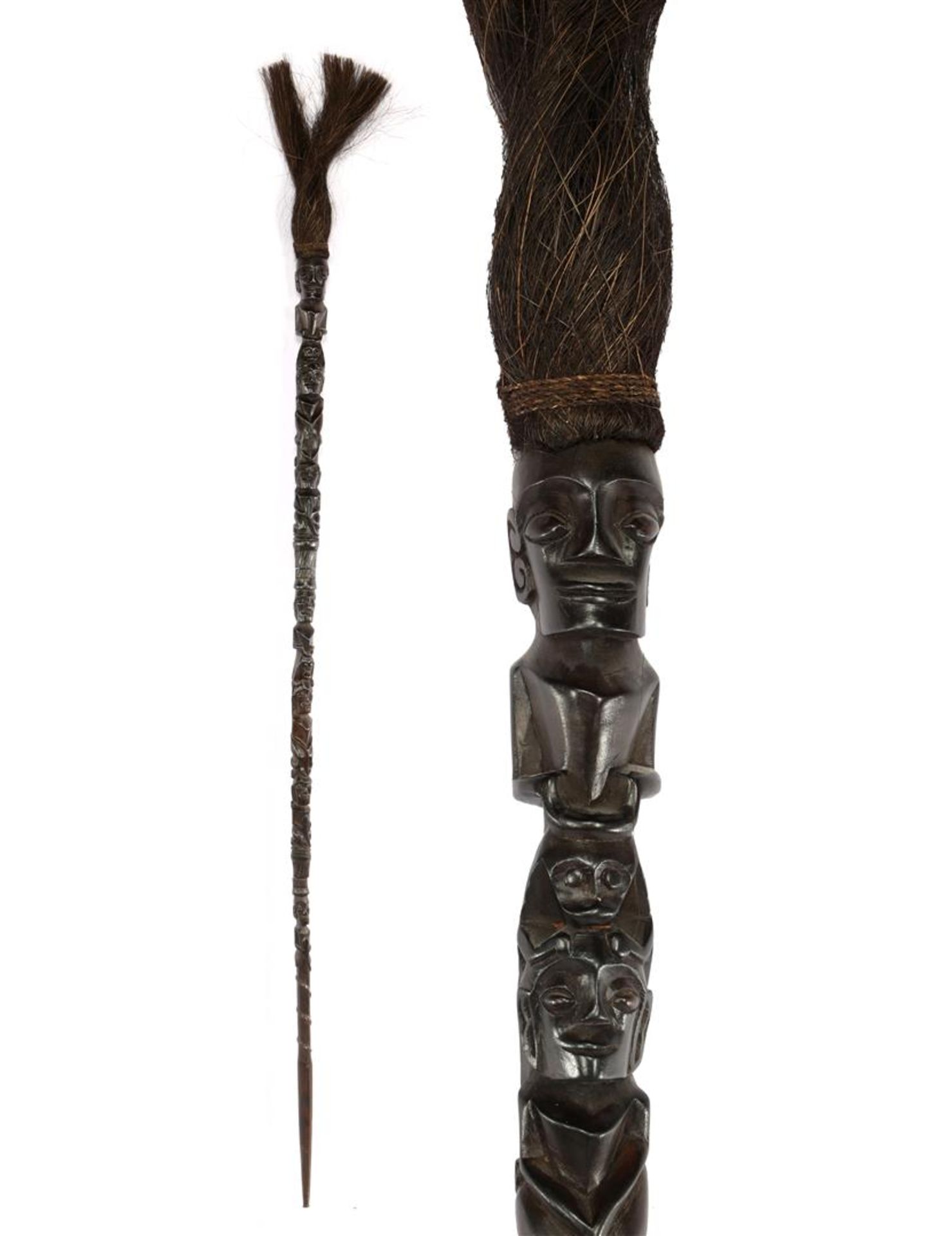Wooden chief staff, Batak, Sumatra Indonesia approx. 1950, 190 cm high