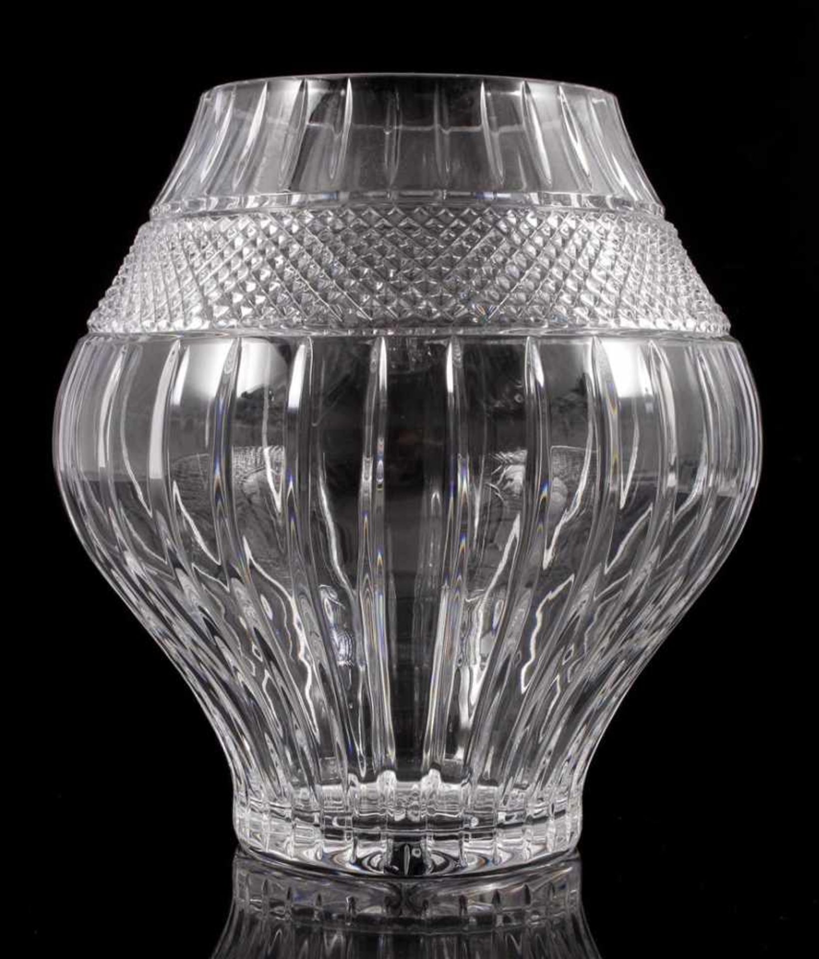 Crystal vase 31 cm high, 28.5 cm diameter