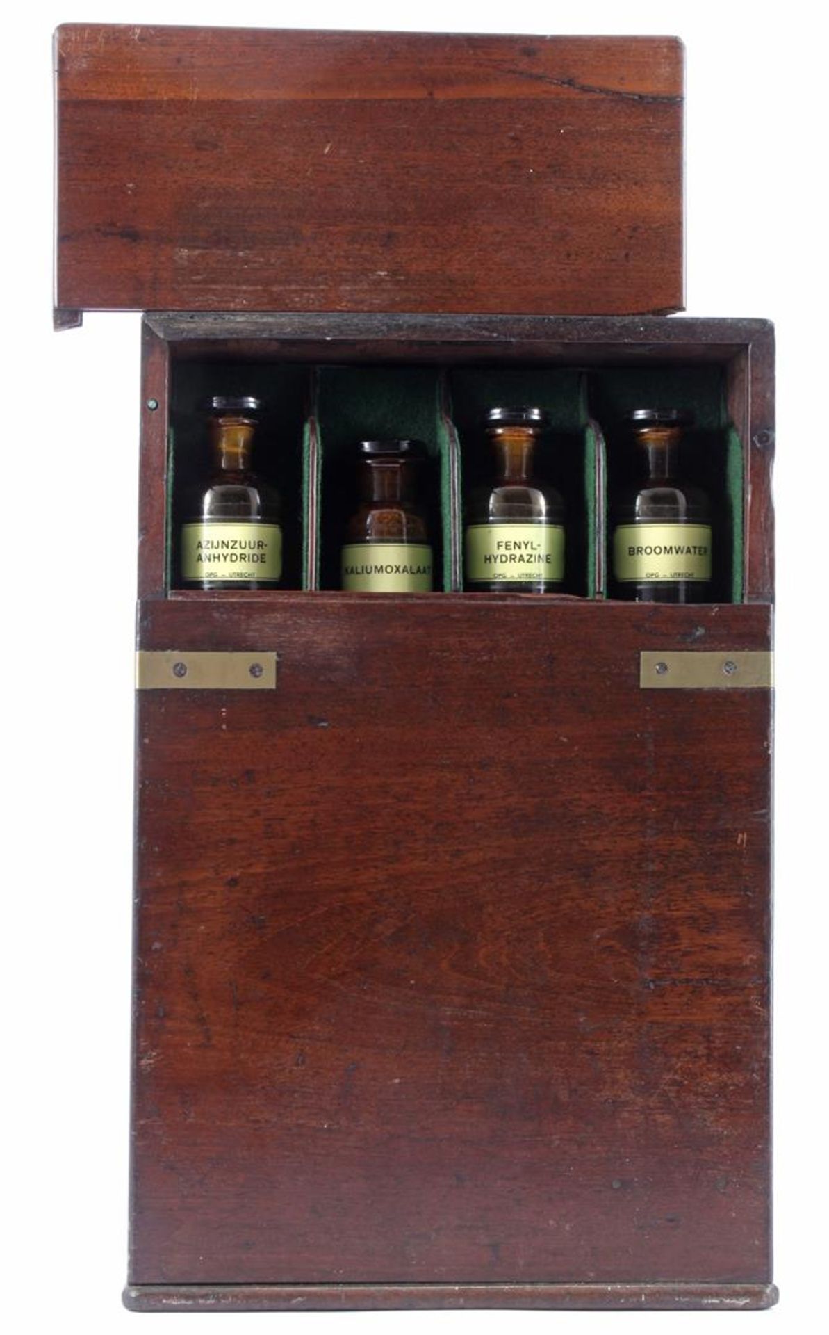 Very unique 19th century travel pharmacy with behind the 2 doors 5 drawers with old balance, 23 - Bild 8 aus 8