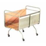 Vintage magazine rack, formerly a mobile cabinet for hanging files, can now be used for various