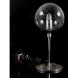 Metal desk lamp with glass ball, Hustadt Leuchte, Germany 1960s, 30 cm high