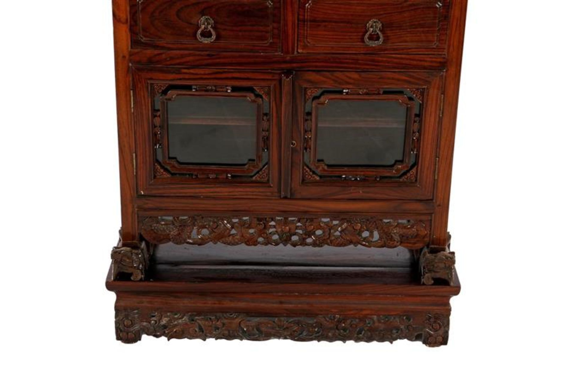 3-part rosewood oriental cabinet with beautiful stitching, 153 cm high, 63 cm wide, 33 cm deep ( - Bild 4 aus 4