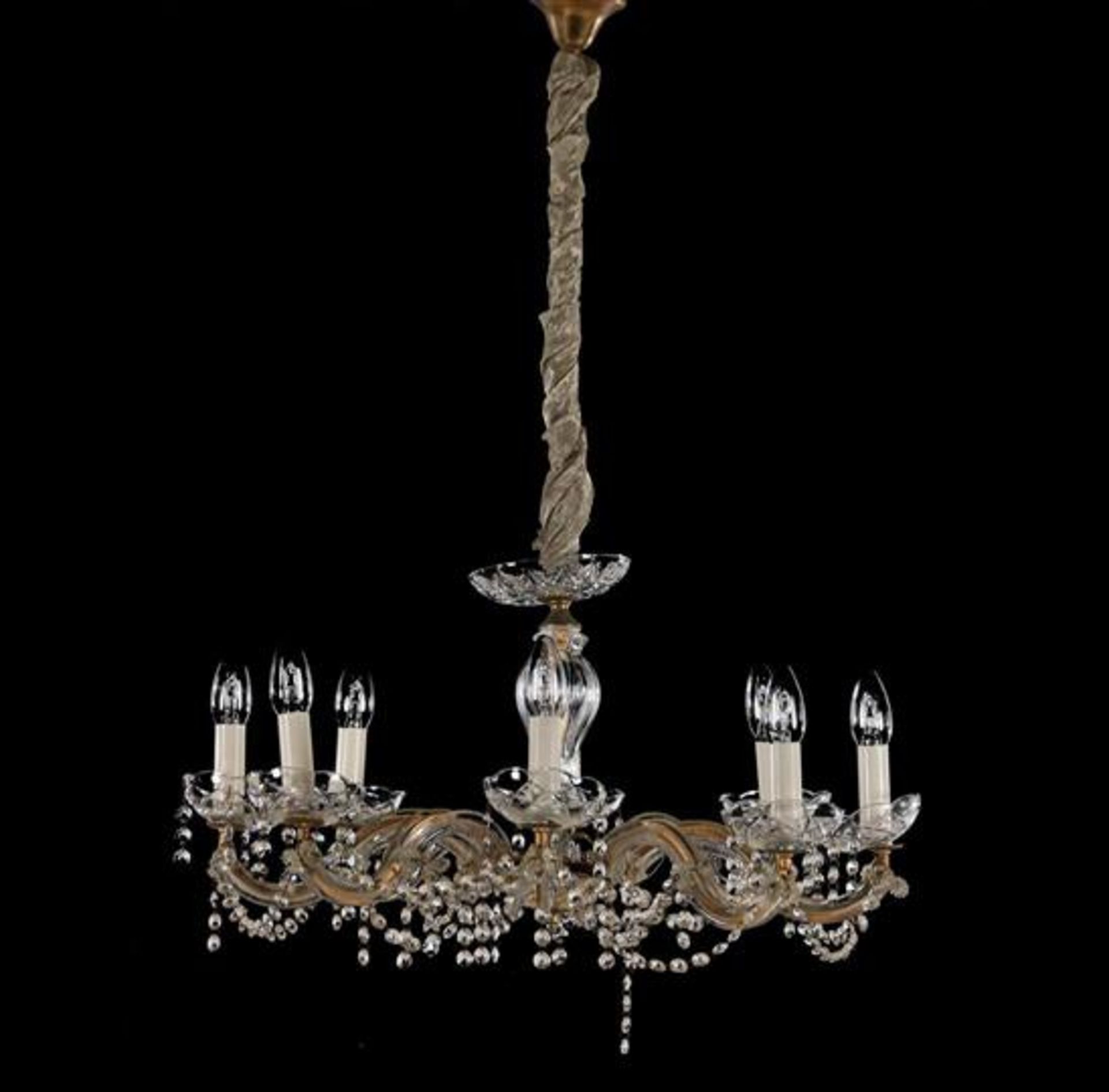 Classic chandelier with many drops, approx. 85 cm high