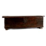 17th century chestnut wooden blanket chest, 50 cm high and top size 172x40.5 cm