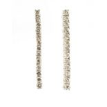 White gold earrings, 18 kt, set with brilliant cut diamond, approx. 0.80 ct.