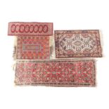 4 & nbsp; Oriental hand-knotted carpets 94x31 cm, 67x50 cm, 99x62 cm and 155x51 cm