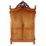 Mahogany Biedermeier 2-door cabinet with crest, with shelves and 2 drawers in the cabinet & nbsp;