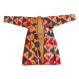 Uzbekistan Central Asian IKAT silk coat 19th century Antique Islamic textile