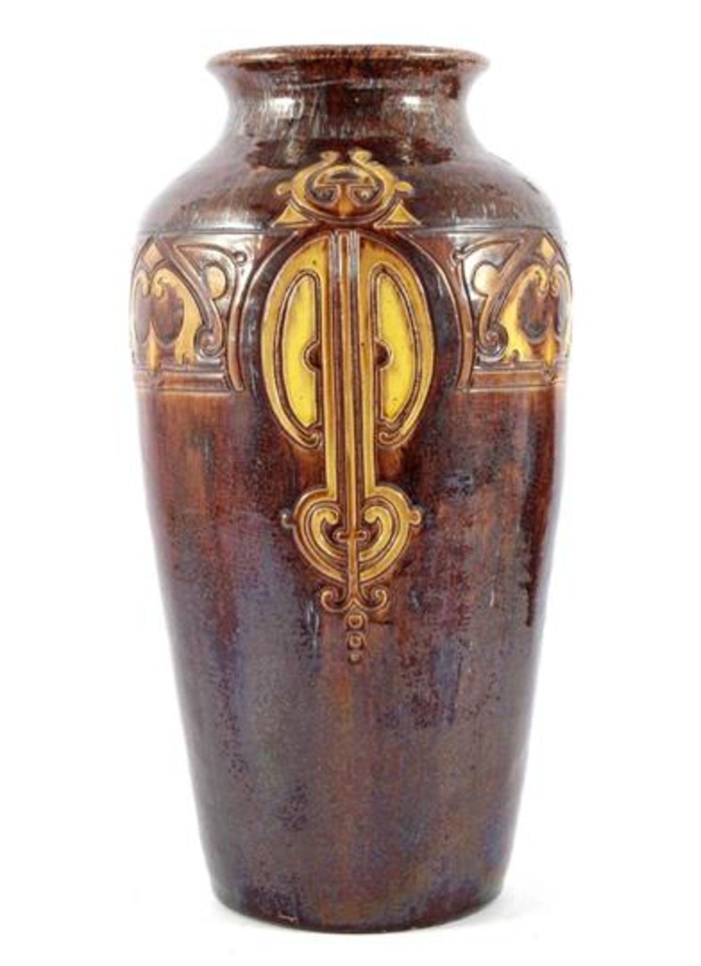 Earthenware vase with Jugendstil decor, 48 cm high