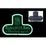 Old working neon advertisement, Elisabeth Bas a quality cigar !, 27 cm high, 38 cm wide