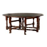 Oak Gateleg dining room table with a drawer on both sides, 76 cm high, folded out 175x198 cm