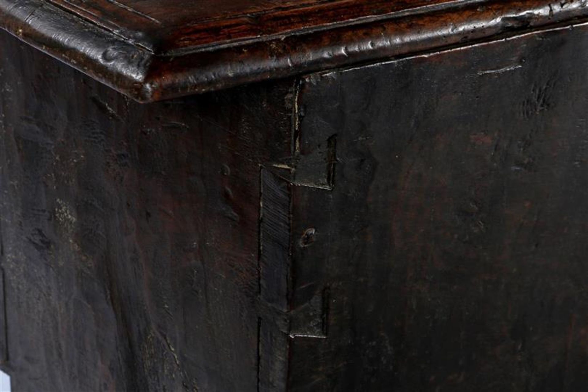 17th century chestnut wooden blanket chest, 50 cm high and top size 172x40.5 cm - Bild 3 aus 4