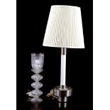 2 & nbsp; table lamps b.u. wheel bearing and glass lamp, highest 78 cm high