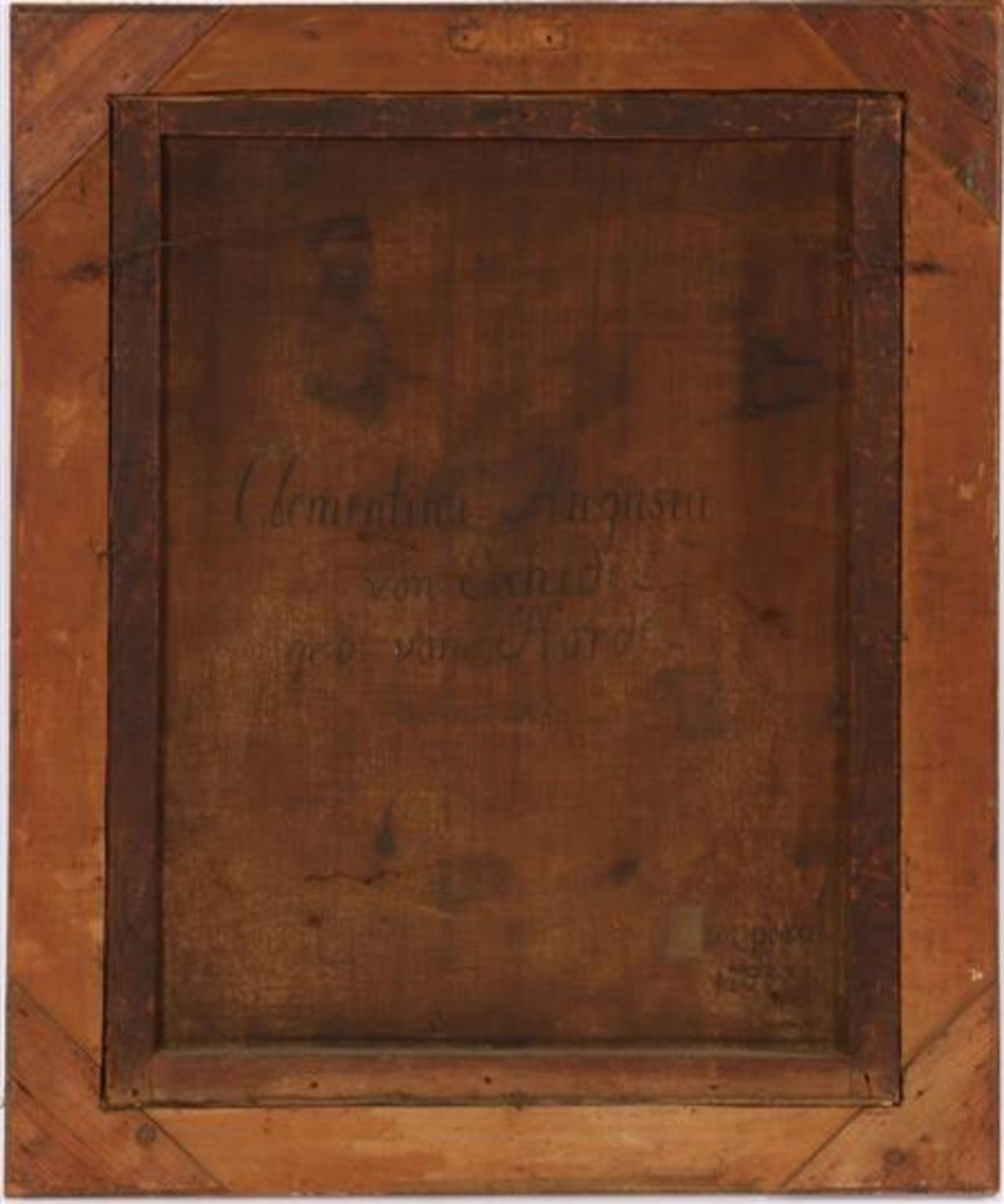 Anonymous, portrait of a lady, back of note Clementina Augusta von Eschede ge. von Hörde, 1793, - Image 4 of 4