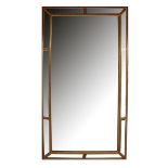 Classic faceted mirror in gold-colored frame after antique model, 193x108 cm