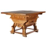 Solid oak with pine pay table with worked frame, drawer & nbsp; and pin connections, can be