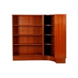 Formule Meubel 2-part bookcase with a corner cabinet on the right side, 127 cm high, 148 cm wide,