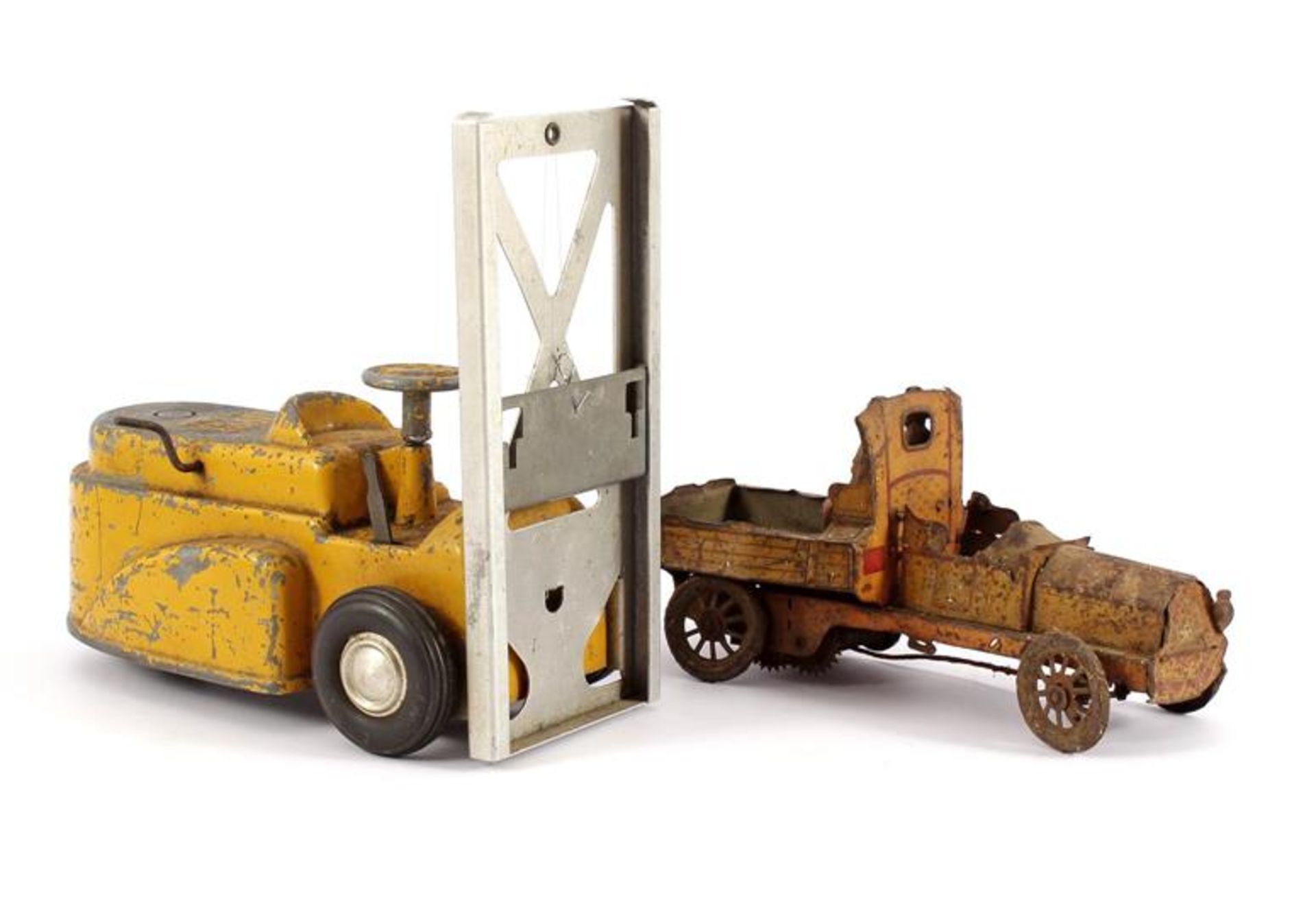 Little Giant Lift Truck and an old tin pickup truck