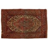 Hand-knotted wool carpet with Oriental decor Ispahan, 138x110 cm