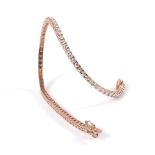 Rose gold tennis bracelet, 18 kt, set with brilliant cut diamond, approx.2.26 ct, 18 cm long