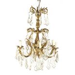Classic richly decorated 6-light hanging lamp, approx. 60 cm high