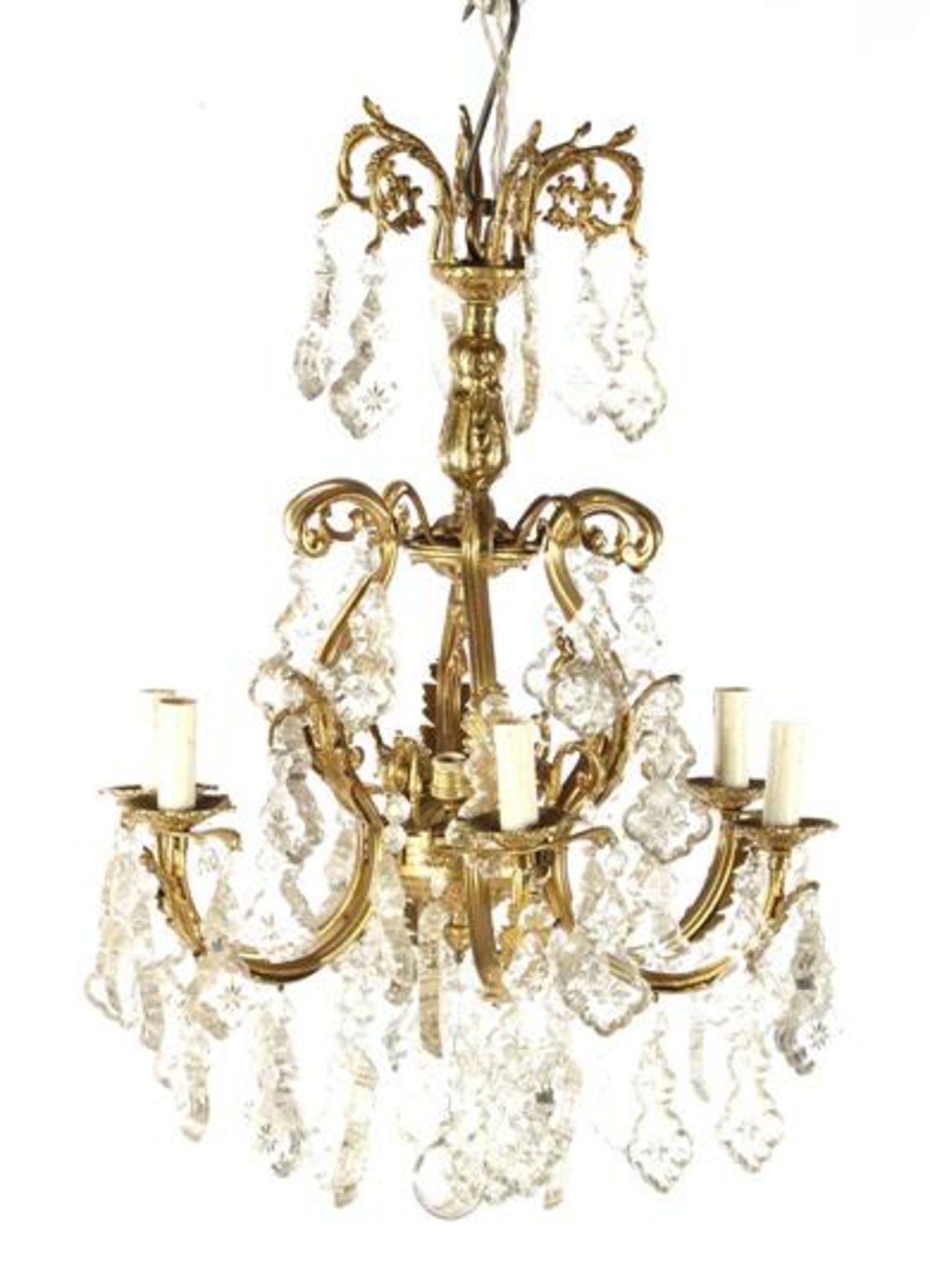 Classic richly decorated 6-light hanging lamp, approx. 60 cm high