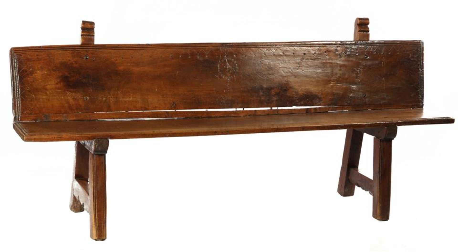 Spanish chestnut bench 94 cm high, 211 cm wide, 53 cm deep