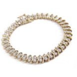 Bicolor gold link bracelet, 14 krt., Set with diamond, approx. 2.00 ct., 19 cm