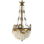 Classic hanging lamp after an antique model, approx. 65 cm high