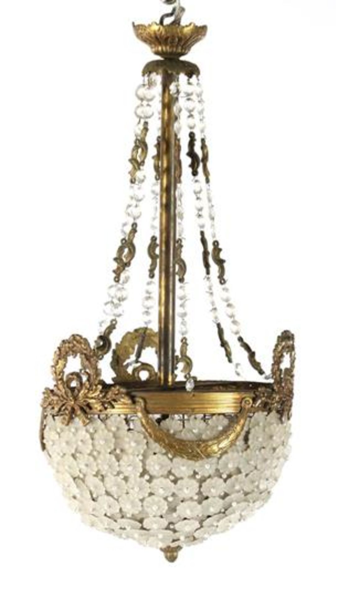 Classic hanging lamp after an antique model, approx. 65 cm high