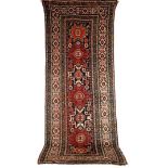 Antique Caucasian village kazak rug / runner, 373x142 cm