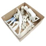 Box with 10 various porcelain figurines including Kaiser and Gerold porcelain