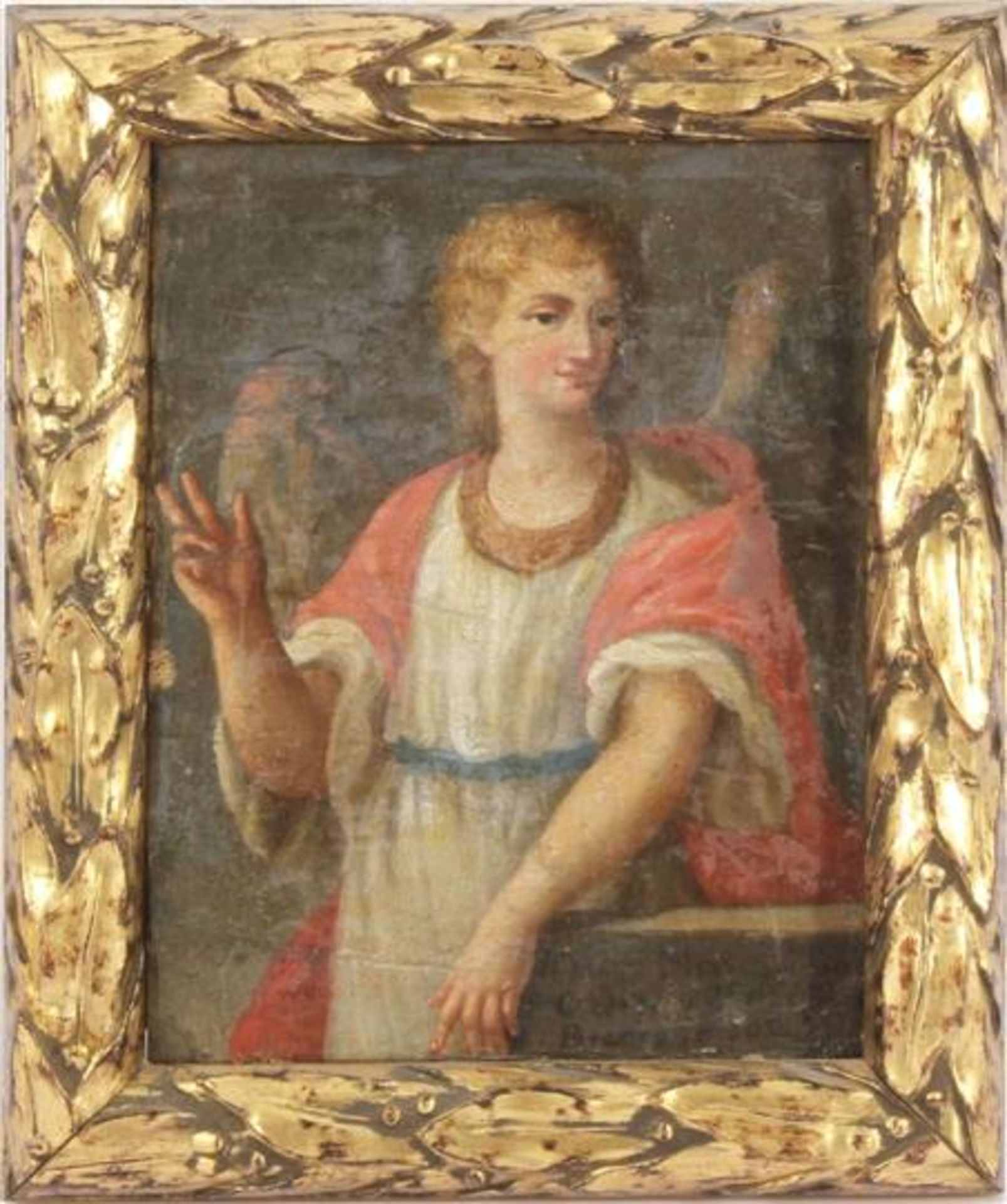 Anonymous, Archangel Gabriel, canvas 18th century, 22.5x16.5 cm