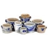 7 various earthenware Cologne storage pots