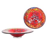 Anonymous, glass decorative dish with many colors, 8 cm high, 23 cm diameter